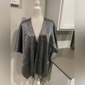 Fadivo New York metallic silver pleats kimono top
